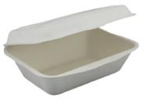 Clamshells Sugarcane 7x5" White Pack of 50 - Ecocook