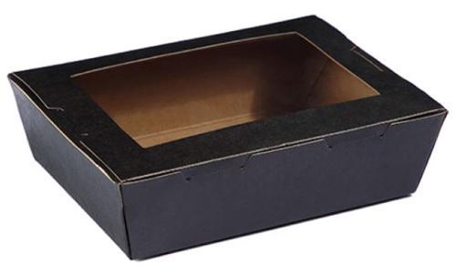 Boxes Lunch Window 120x88x37mm X-Sml Black Pack of 200 - Detpak