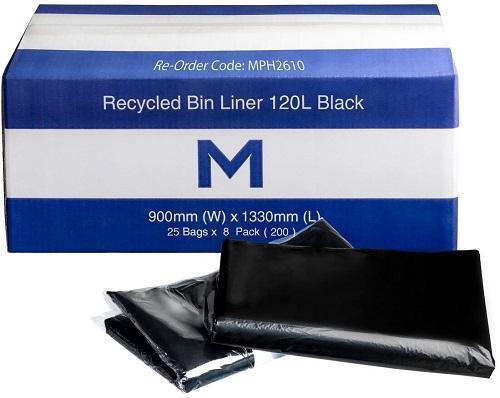 Bags Rubbish 900x1330mm Black 120L Pack of 200 - Matthews