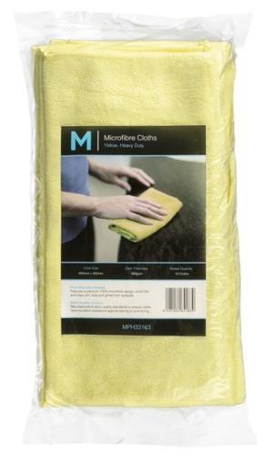 Microfibre Cloth 40 x 40cm Yellow Pack of 10 - Matthews