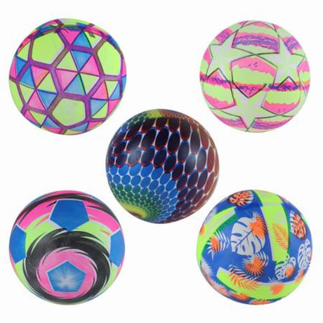 Bright 9" assorted colour balls for outdoor fun, perfect for kids’ games and activities, available in a set of 12.