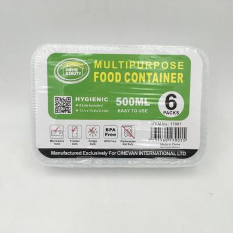 Durable 500 ML plastic food containers with leak-proof lids, ideal for meal prep and food storage, 72 units total.