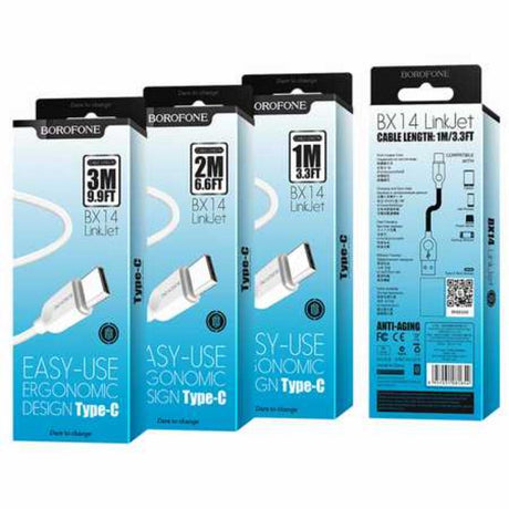 Set of 12 durable 1m white USB Type C cables for fast charging and reliable data transfer with reinforced connectors.