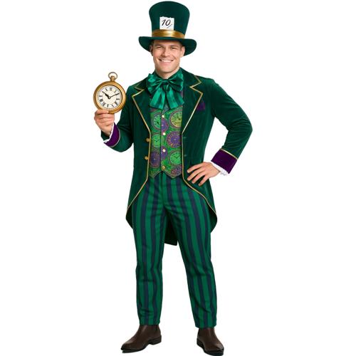 Costume Tea Party Hatter Suit Green Men's X-Large