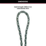 Master Lock Steel Chain 1m X 8mm Silver
