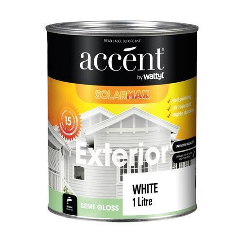 Accent Semi-Gloss Exterior Paint 1L White