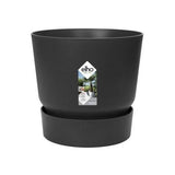 ELHO Greenville Plastic Pot With Saucer Black 20cm