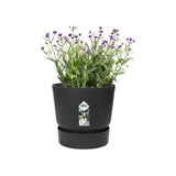 ELHO Greenville Plastic Pot With Saucer Black 20cm