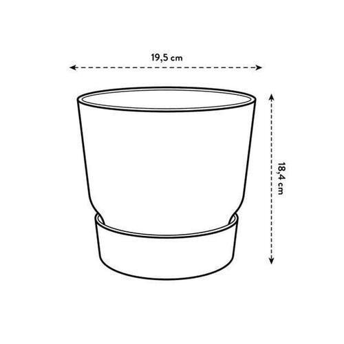 ELHO Greenville Plastic Pot With Saucer Black 20cm