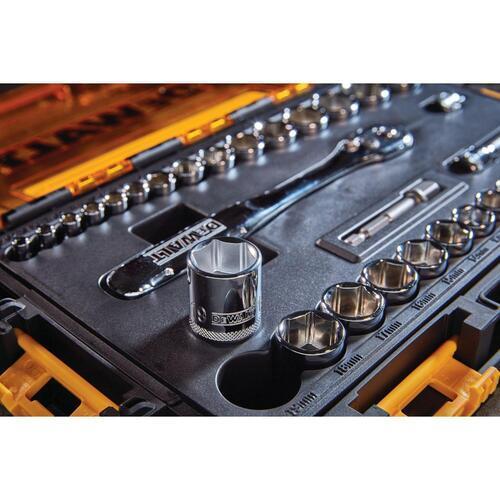 DeWALT 1/4 & 3/8 Drive Metric/SAE Socket Set 34 Piece
