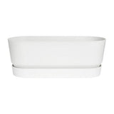 ELHO Greenville Plastic Trough With Saucer White 50cm