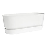 ELHO Greenville Plastic Trough With Saucer White 50cm