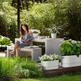 ELHO Greenville Plastic Trough With Saucer White 50cm