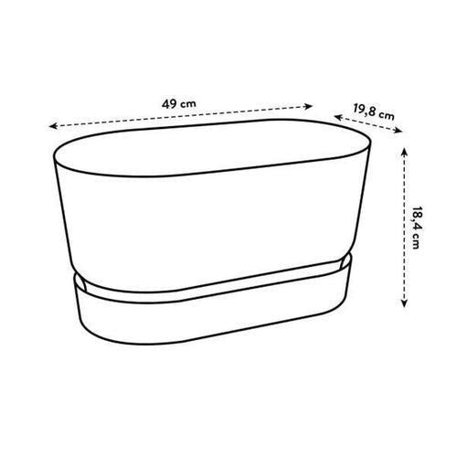 ELHO Greenville Plastic Trough With Saucer White 50cm