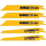 DeWALT 5 Piece Reciprocating Blade Set
