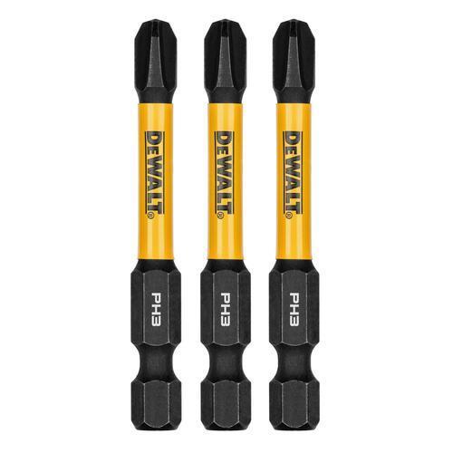 DeWALT FLEXTORQ PH3 Impact Screwdriving Bits 57mm Pack of 3