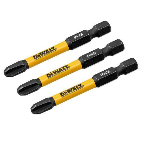 DeWALT FLEXTORQ PH3 Impact Screwdriving Bits 57mm Pack of 3