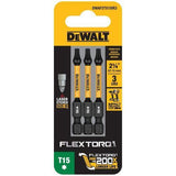 DeWALT FLEXTORQ T10 Impact Screwdriving Bits 57mm Pack of 3