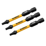 DeWALT FLEXTORQ T10 Impact Screwdriving Bits 57mm Pack of 3