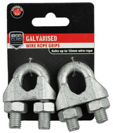 Iron Clad Wire Rope Grips 12mm Galvanised Pack of 2