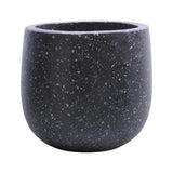STONELEIGH & ROBERSON Tulip Round Terrazzo Pot L Black
