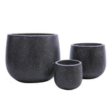 STONELEIGH & ROBERSON Tulip Round Terrazzo Pot L Black