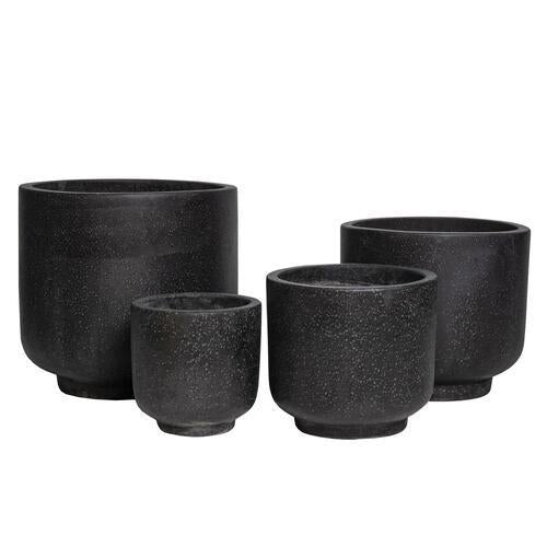 STONELEIGH & ROBERSON Cup Terrazzo Pot M Black