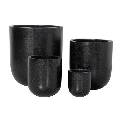 STONELEIGH & ROBERSON Egg Terrazzo Pot M Black