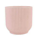 Bloom Ribbed Ceramic Maya Indoor Pot 16cm Sandy Pink