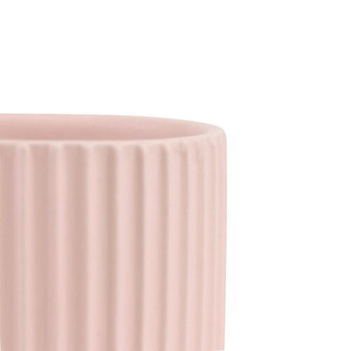 Bloom Ribbed Ceramic Maya Indoor Pot 16cm Sandy Pink