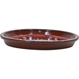 Gardeners Edge Glazed Round Saucer 22cm Firework Red