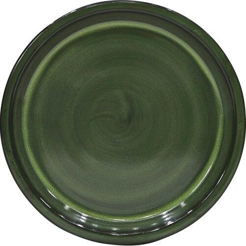 Gardeners Edge Glazed Round Saucer 22cm Forest Green