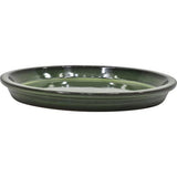 Gardeners Edge Glazed Round Saucer 22cm Forest Green