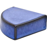 Gardeners Edge Glazed Round Pot Feet Royal Blue