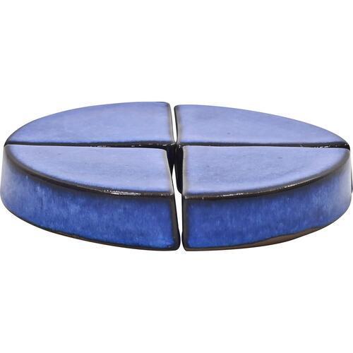 Gardeners Edge Glazed Round Pot Feet Royal Blue