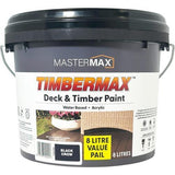 Mastermax TIMBERMAX Deck And Timber Paint Water Based 8L Black Crow