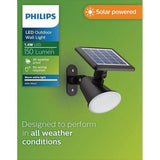 Philips Jivix LED Solar Wall Light 1.4W Black