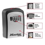 Master Lock Wall Mount Key Safe 18.5cm 13.5cm L: 5.3cm Black And Silver