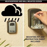 Master Lock Wall Mount Key Safe 18.5cm 13.5cm L: 5.3cm Black And Silver