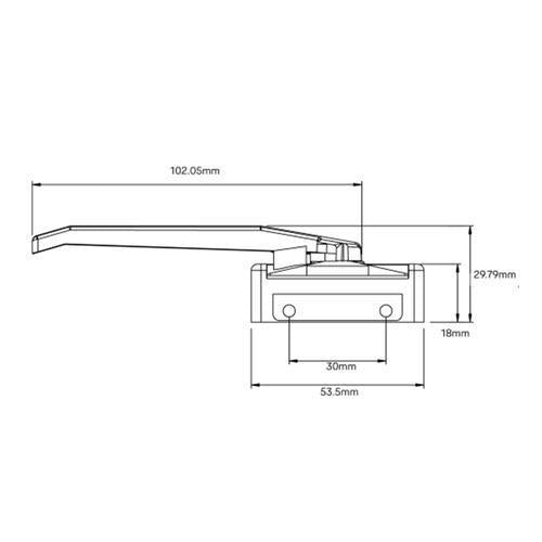 Yale Window Handle Wedgeless Low Profile Left-Hand Sub Fix 93mm Black 93mm Black