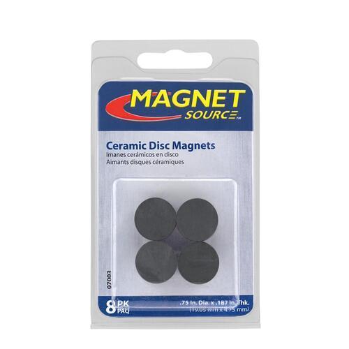 Magnet Source Magnet Disc 16mm 8 Piece Grey Pack of 8