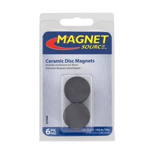 Magnet Source Magnet Disc 25mm 6 Piece Grey Pack of 6
