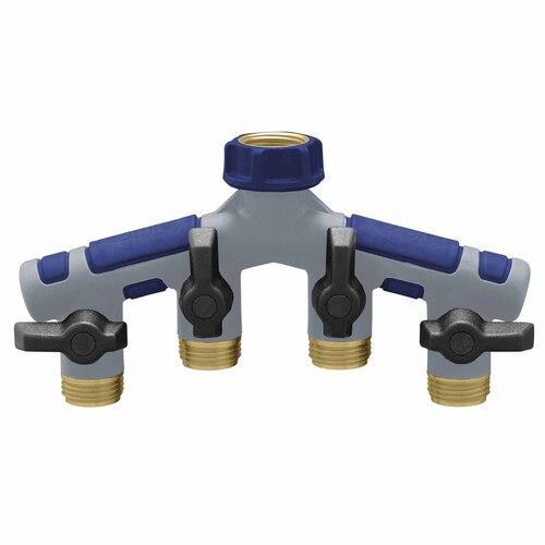 Orbit Max 4 Way Tap Connector 20mm Blue & Grey