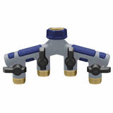 Orbit Max 4 Way Tap Connector 20mm Blue & Grey