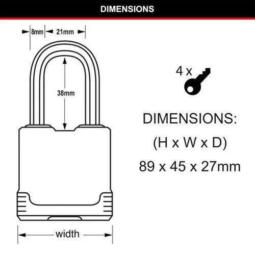 Master Lock Weather Tough Excell Covered Laminated Steel Padlock With Boron