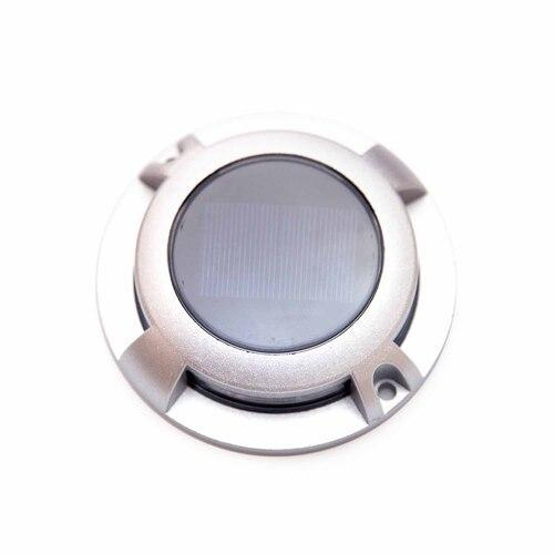 Vectral Solar Puck Lights Round 110mm Pack of 2 Silver