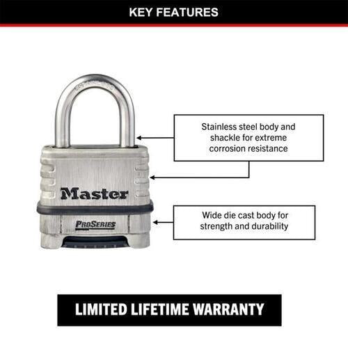 Master Lock Pro Series Combination Padlock 57mm 1174D