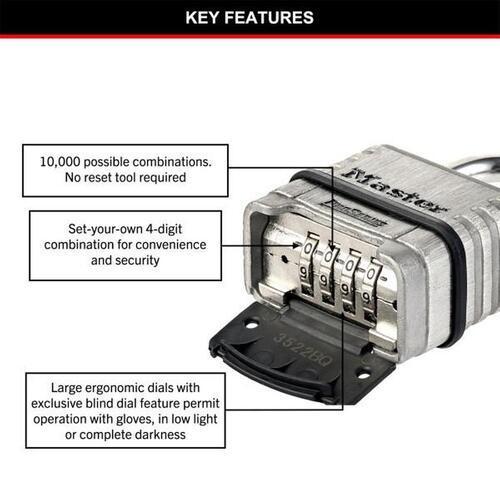 Master Lock Pro Series Combination Padlock 57mm 1174D