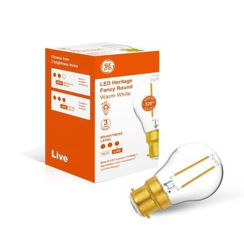 GE Lighting LED Lustre Filament 4 Watt Warm White 15048L