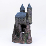 Colorful aquatic ornament of a magical castle, dimensions 37.47x31.12x20.32 cm, perfect for fish tanks.